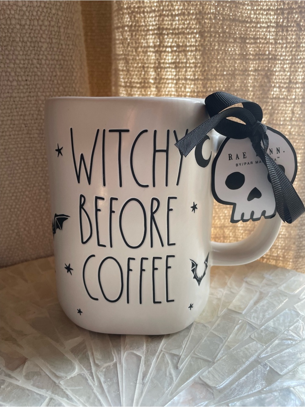 Rae Dunn White Ceramic Mug - Witchy Before Coffee